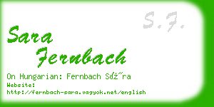 sara fernbach business card